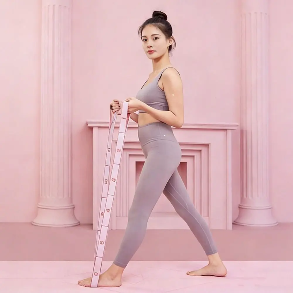 Multi-functional Elastic Yoga Stretching Belt Digital Adjustable Resistance Band 10/12 Grid Yoga Pull Strap Adult Child