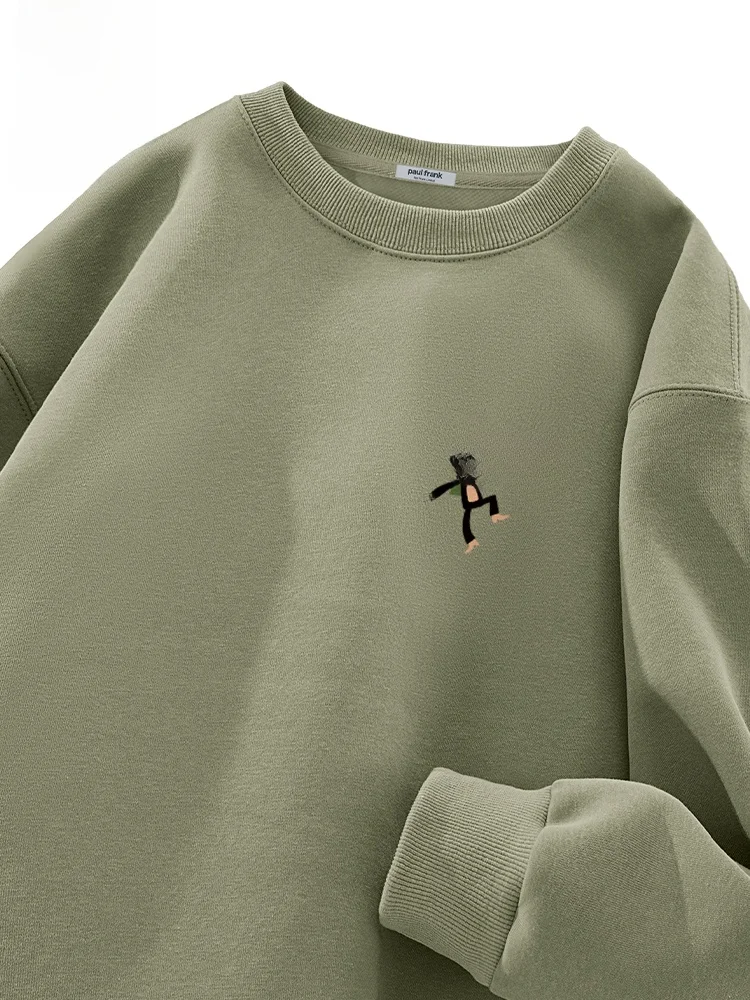 

Teenage Cartoon Print Sweatirt Men's Spring New round Ne Jaet Casual Comfortable Cotton Blend Fabric