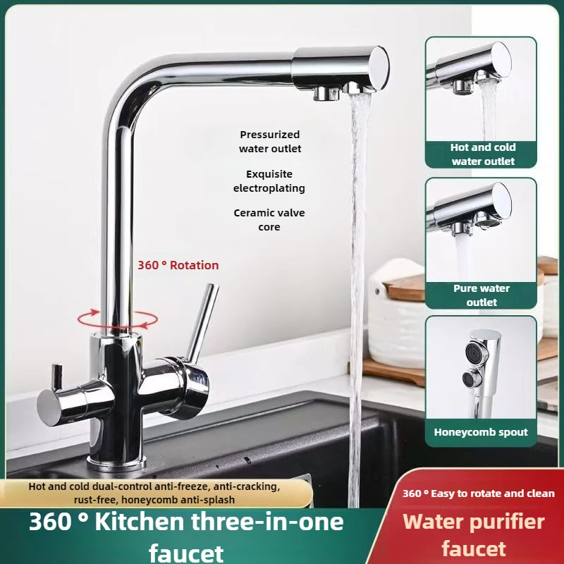 Black Grey Waterfilter Tap Kitchen Faucets Mixer Drinking Water Filter Kitchen Faucet Sink Tap Hot Cold Water Tap For Kitchen