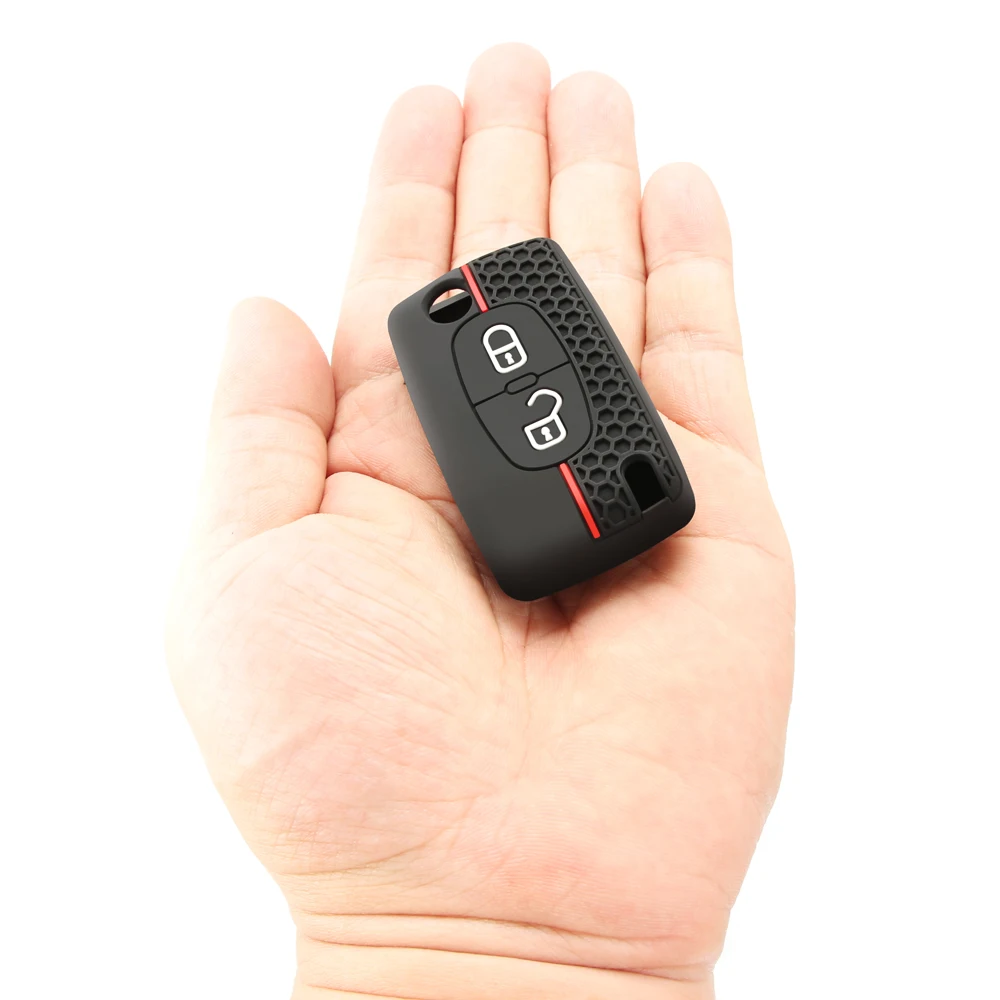 Silicone Car Flip Key Case Cover for Peugeot 107 207 307 308 407 607 3008 5008 for Citroen Xsara Picasso C5 C6 C8