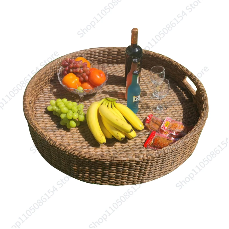 

Rattan floating round water tray Bali Vietnam Internet celebrity Basket B & B Swimming pool Dining plate Beach