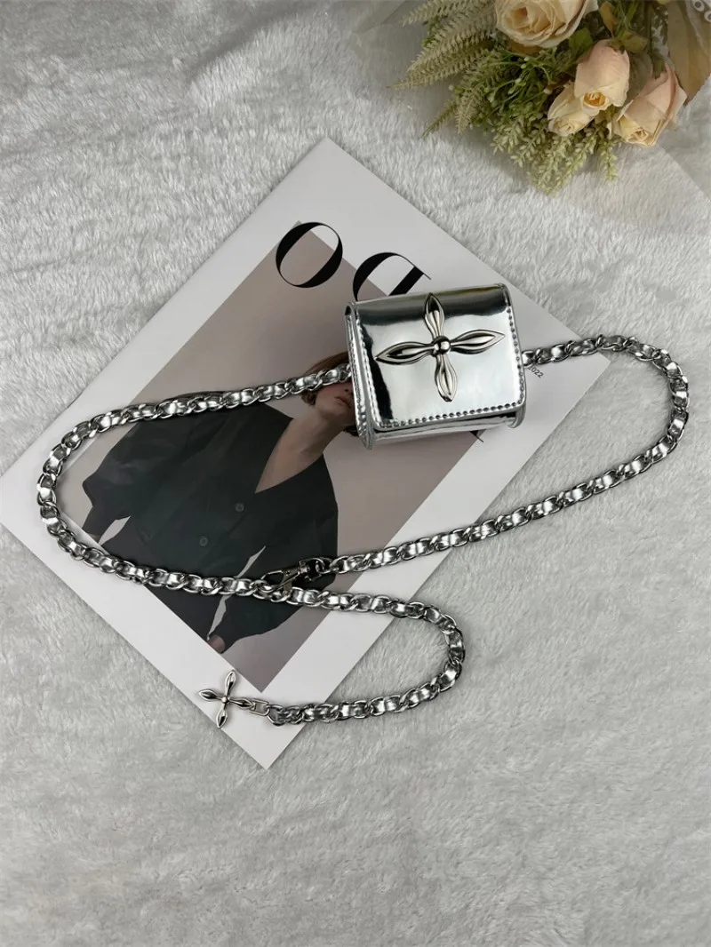 2026 نمط صغيرتي المرأة قابل للتعديل حقيبة بحزام على شكل سلسلة مع سلسلة انفصال تنوعا عبر شكل صغير الشرير نمط حقيبة الخصر الصغيرة #4