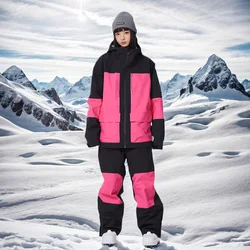 Traje de esquí impermeable para mujer, chándal de esquí 3L, conjunto de chaqueta y pantalones cálidos, ropa de Snowboard para mujer, disfraz de pareja al aire libre, invierno, 2025