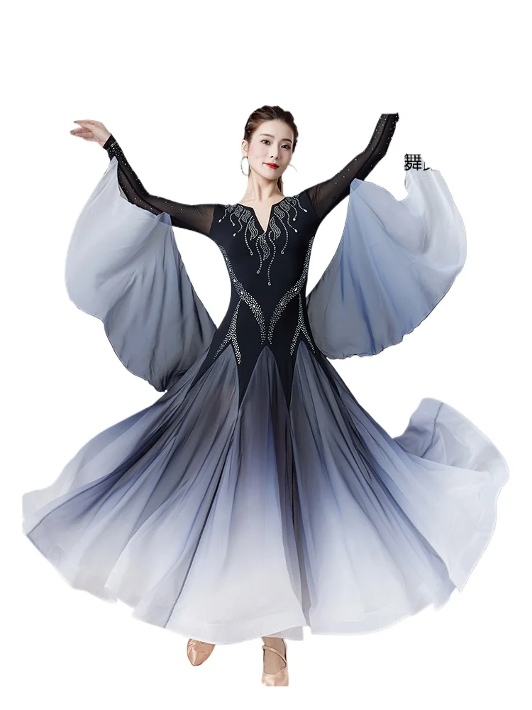 2024 Modern Dance Dress Women\'s New Waltz Ballroom Dance Latin Dance Ballroom Dance Cha-cha Dance Dress 9067