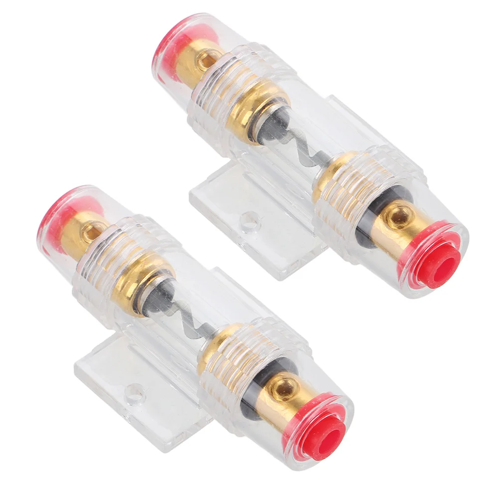 

2Pcs Agu Fuse Holder Car Audio System 80a Waterproof Easy Install Transparent Design Circuit Protection Long Lasting