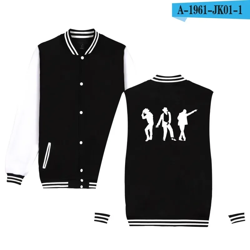 Michael Jackson Moonwalk Silhouette Jacket Fashion Casual Men Women Clothing Baseball Uniform Moonwalk Poppin Silhouette