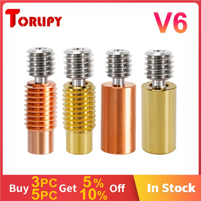 E3D V6 Heat Break Bimetal Titanium Alloy Brass/Red Copper Heatbreak For 3D Printer Hotend Throat For Prusa i3 MK3 Thread Smooth