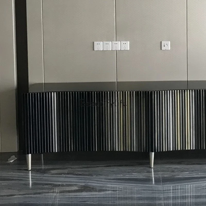 LS 04 خزانة تلفزيون فرنسية قديمة من الخشب الصلب لغرفة المعيشة المنزلية خزانة أمريكية خفيفة فاخرة مطلية بالأرضية الراقية