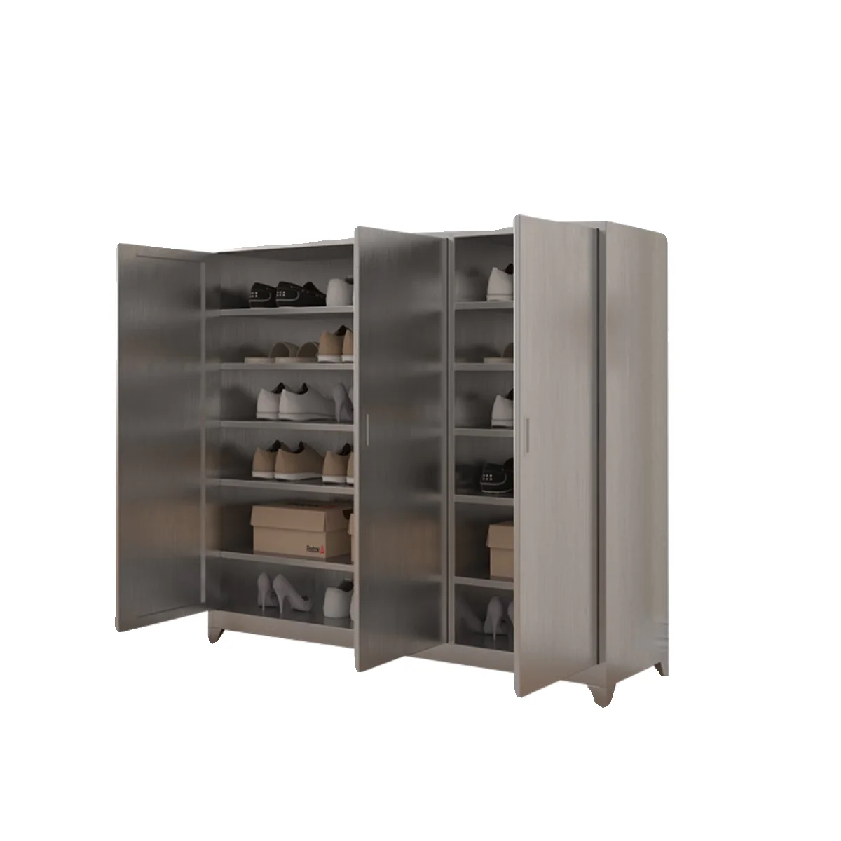 Stainless steel shoe cabinet balcony home door home storage locker entrance integrated storage sunscreen waterproof shoe cabinet