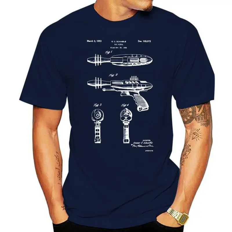 Ray Gun Patent T-Shirt. Retro Space.Comfy On Black White Or Gray. Premium. NEW Cotton Street Plus Size Tee Shirt