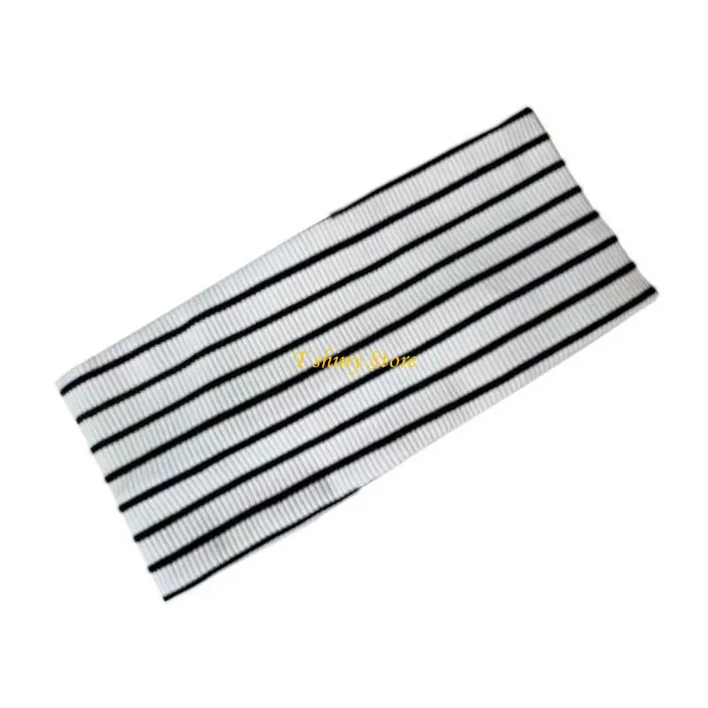 N58F Adjustable Elastic Hairband For Sweat Absorbing Hair Accessory Gym Sports Wear Stripy Print