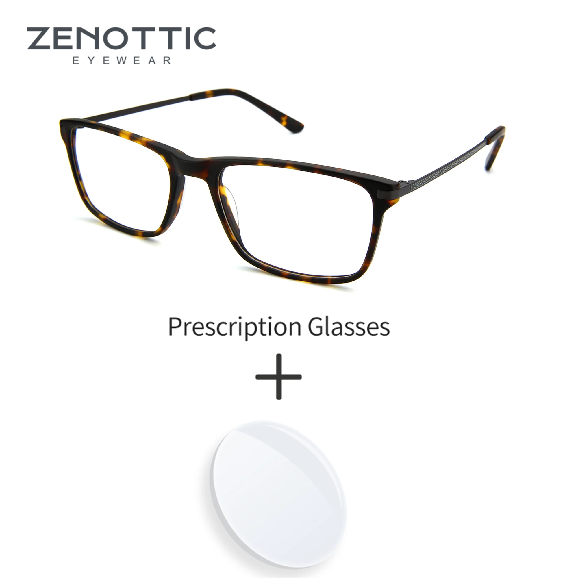 

ZENOTTIC Trendy Design Acetate Prescription Glasses Women Square Progressive Optical Eyewear Anti Blue Light Myopia Eyeglasses