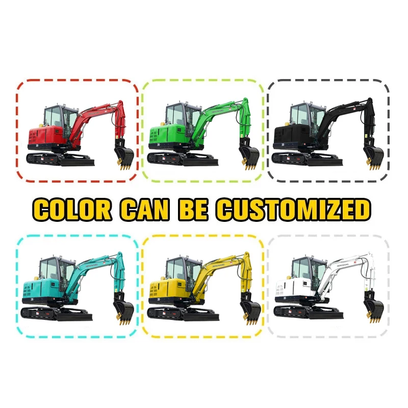 China manufacturers 0.8 ton 1 ton 1.5 ton 2 ton 3.5 ton diesel small digger attachment set crawler mini garden excavator prices