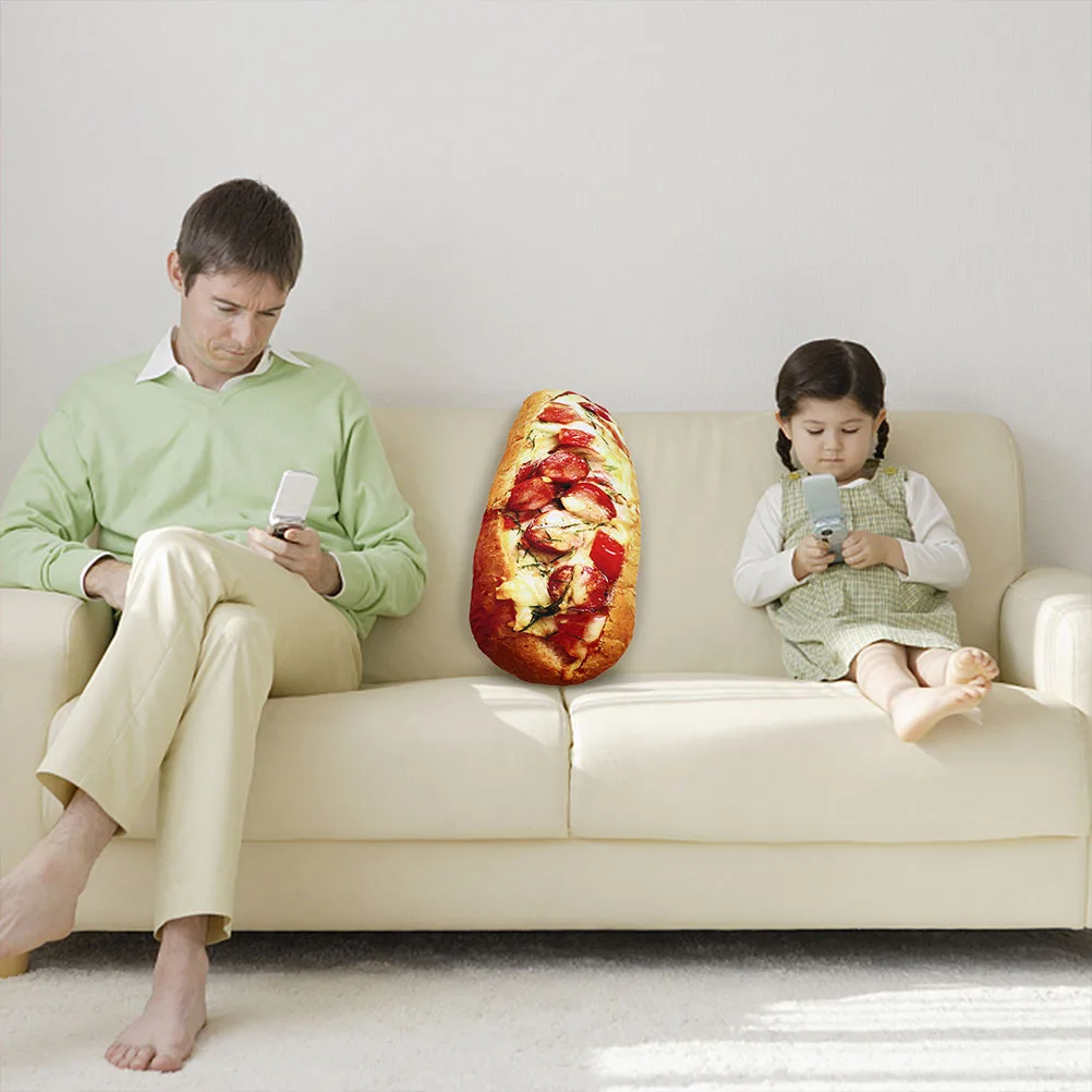 

1Pcs Simulation Bread Shape Pillow Ham Pattern Ductile Lumbar Cushion Sofa Seat Backrest Decorative Bread Throw Pillow Nap