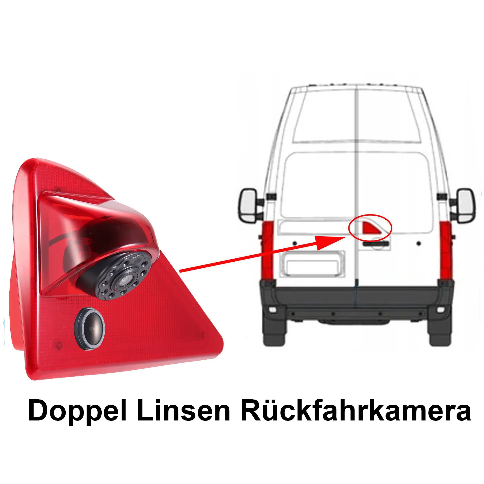 Dual Sensor Reversing Camera for Nissan NV400 X62 X62B Kasten/Renault Master 3 JV FV Van Bus Third brake light OEM 150283012