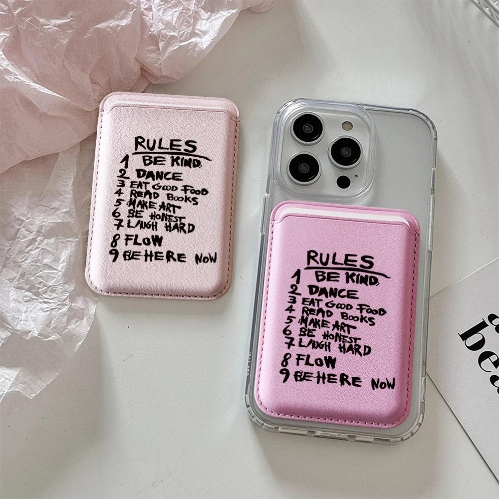 Rules Leder-Kartenetui Handyhülle Kartenhalter für Magnetische Hülle Geeignet für alle iPhones mit Magsafe-Kartenfunktion Rückseitentasche – Detail 1