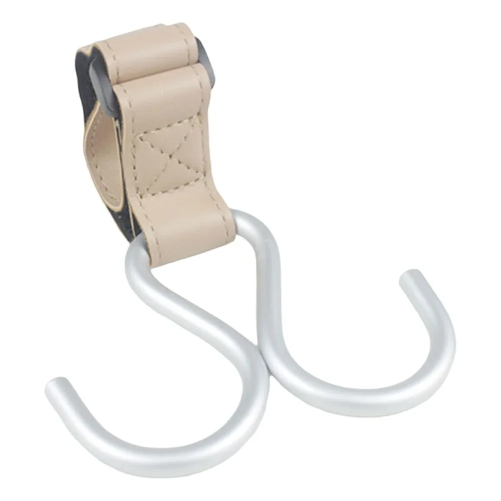 

Cute S Shape Baby Stroller Hooks Double Hook Solid Color Hanging Hook Stroller Accessories PU Stroller Accessories Baby