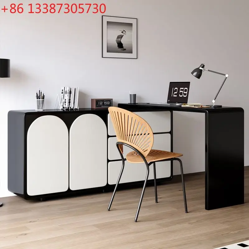 

Комод из цельного дерева во французском кремовом стиле, комод, встроенный угловой столик для макияжа в стиле ретро с черным лаком