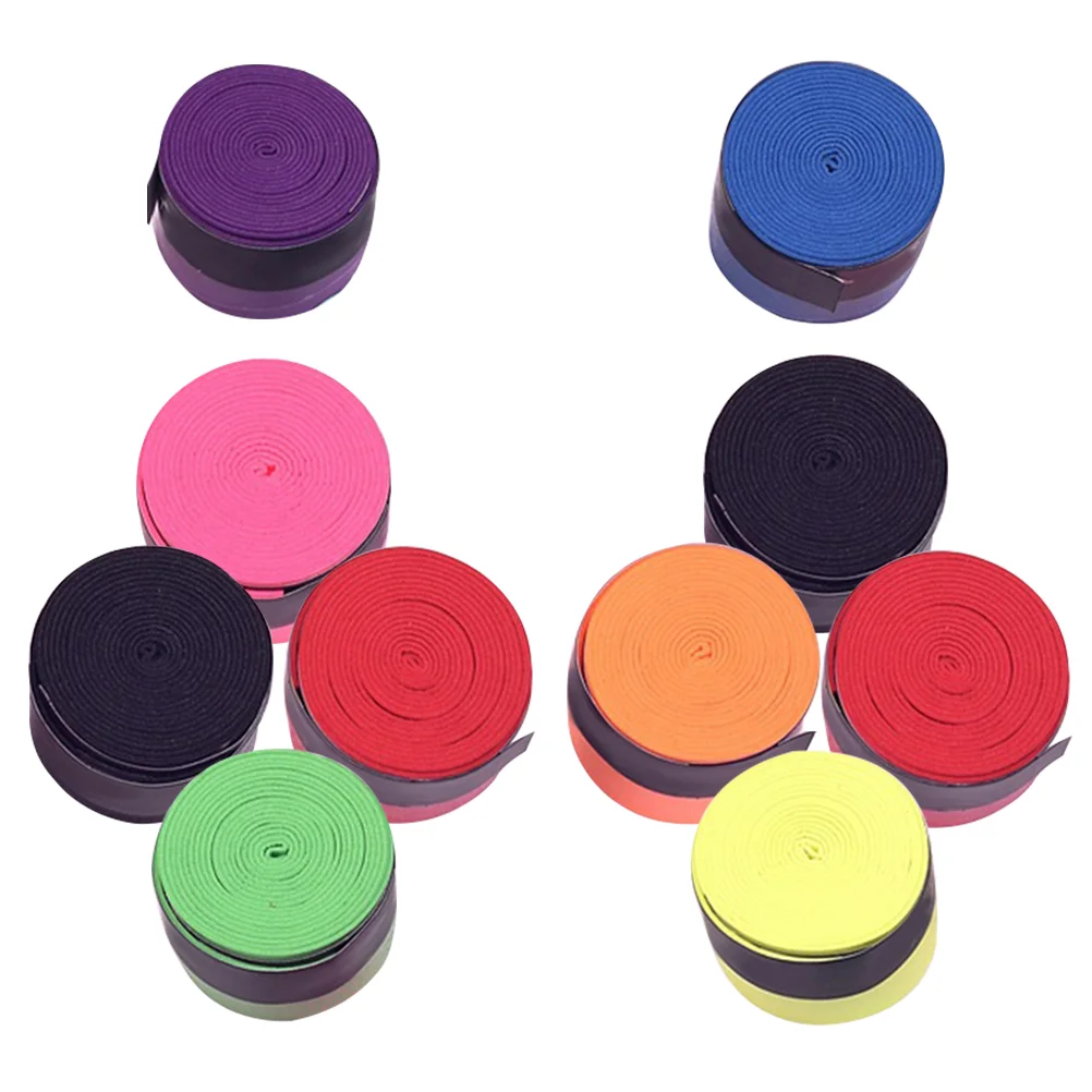 10 Rolls Racket Grip Tape for Pull up Bar Sports Tennis Bag Balls Overgrip Non-slip