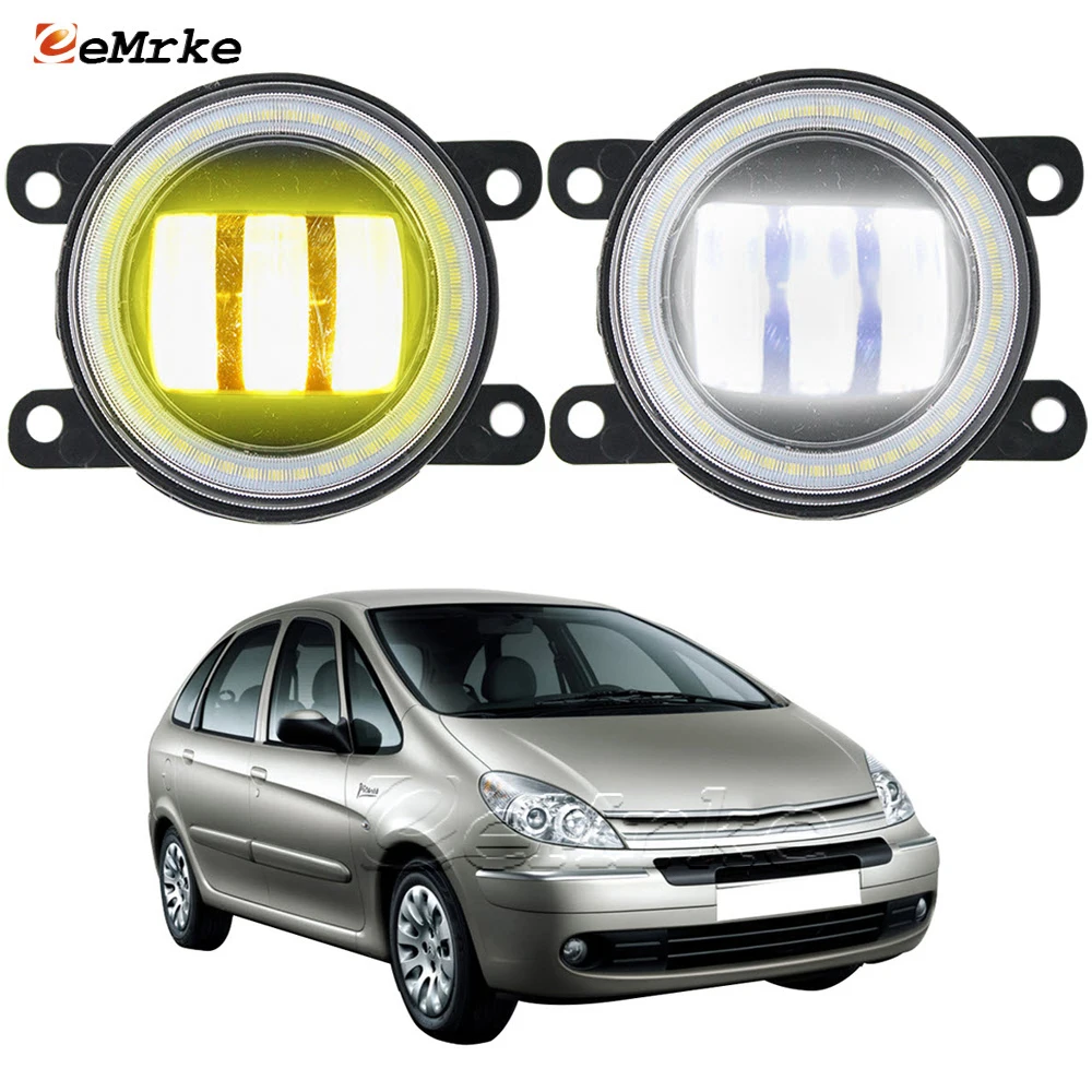 

Led Angel Eye DRL Fog Lamp for Citroen Xsara Picasso N68 Facelift 2004-2012 Fog Lamp Assembly with Lens Daytime Running Lights