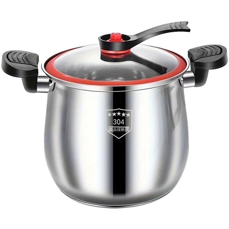 

ABMI-Fast Cooking Pot Stainless Steel Pressure Cooker Food Grade With Lid Non-Stick Induction Safe Dishwasher Home Restaurant,