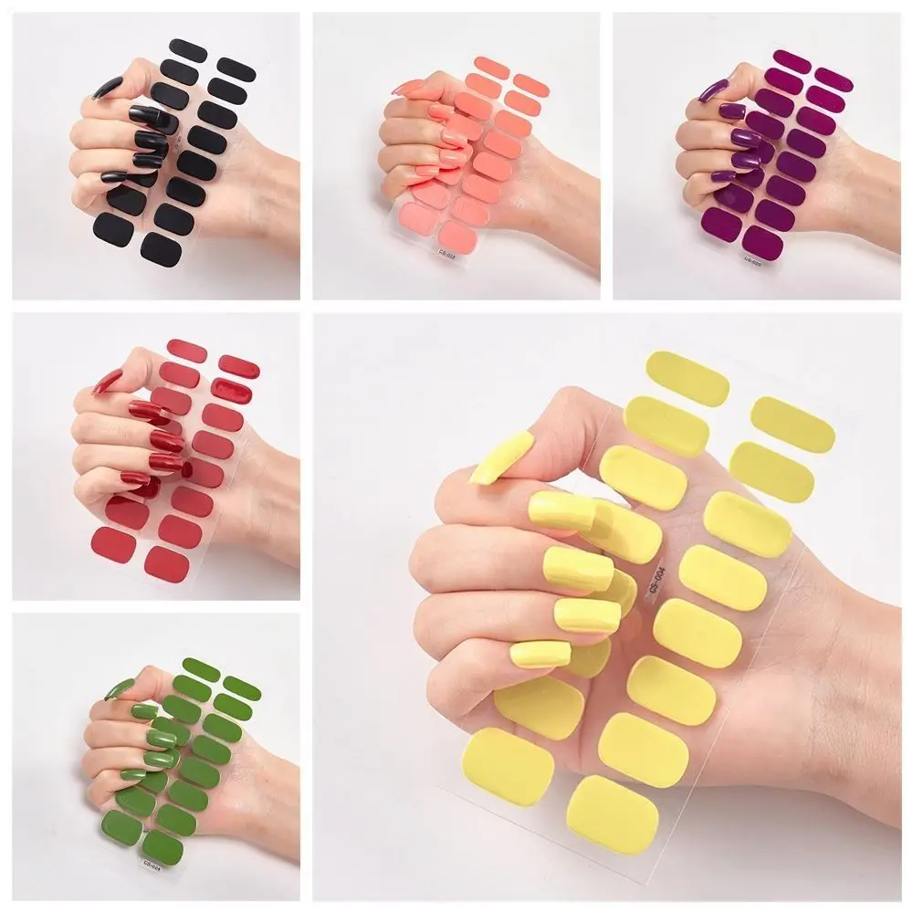 Adesivi per unghie autoadesivi Decorazione per nail art Polvere glitterata Involucri per unghie Adesivo per smalto con sfumatura di colore a copertura totale