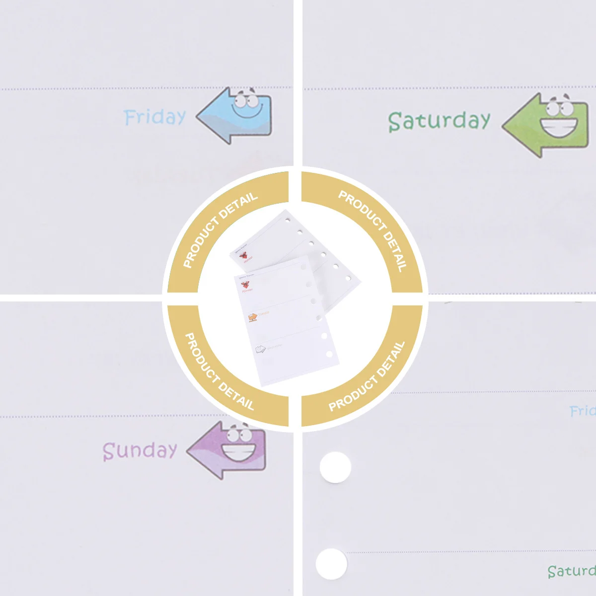 3 قطعة A7 ورق إعادة تعبئة أوراق فضفاضة 6-حلقة الموثق استبدال الأساسية سطح الكتابة السلس للمدرسة مكتب المنزل دفتر مخطط #5