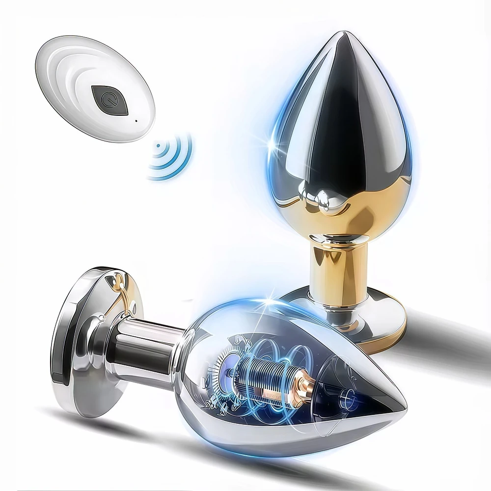 Wireless Remote Control Anal Vibrator Plug 10 Powerful Vibrations Prostate Massager with Flashing Light Base for Adult Couple