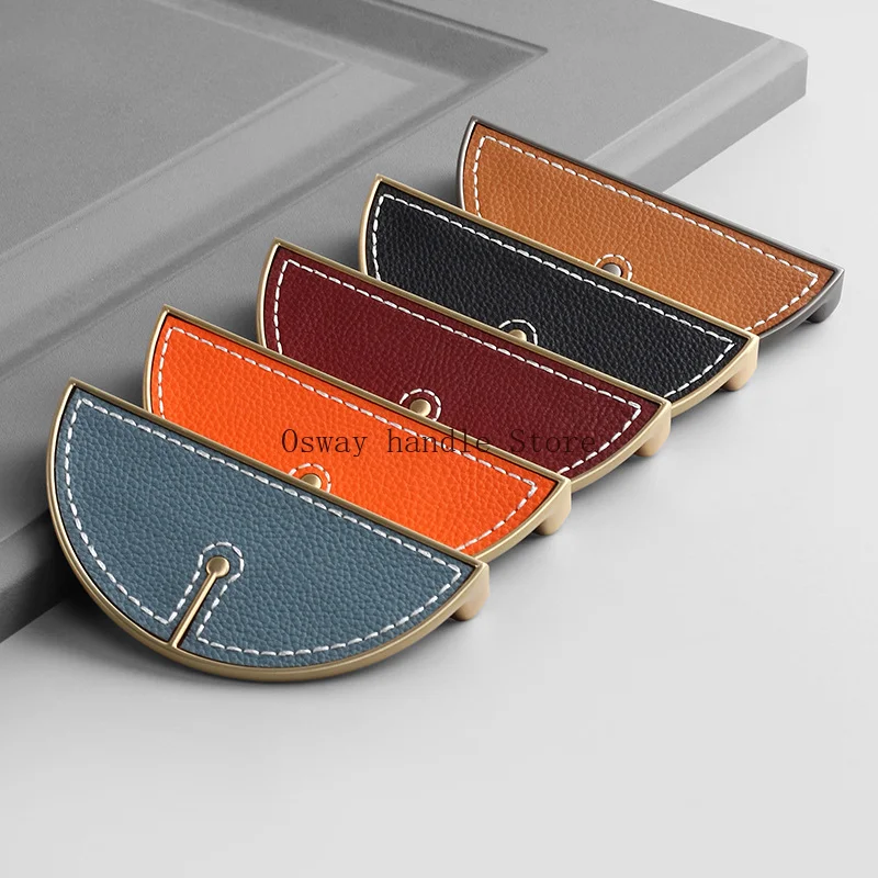 European style ins style furniture semicircular leather handle