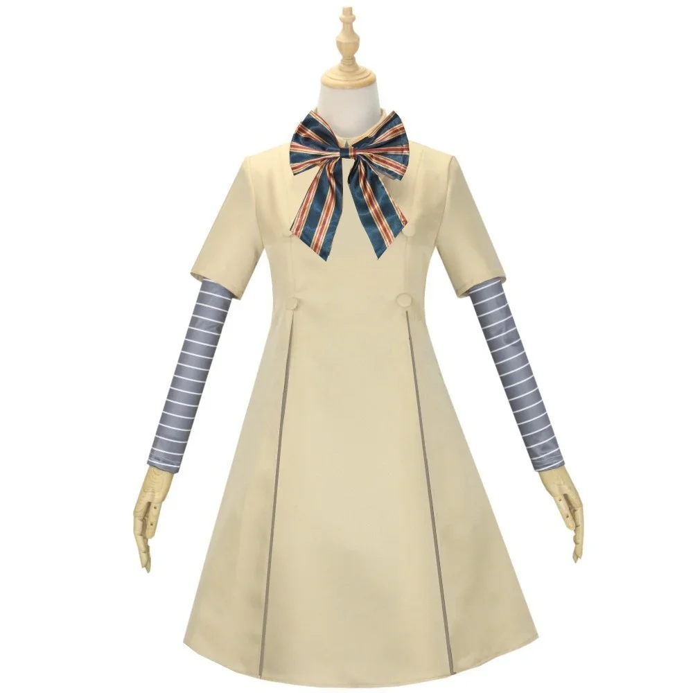 Movie Megan Cosplay Costume for Kids Girls Khaki Cute Elegant Dress Suit Horror Cosplay Uniform Halloween Carnival Party Clothes