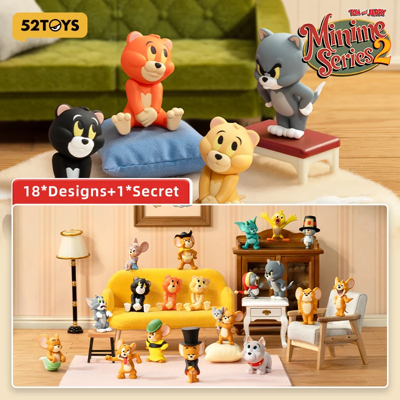 52TOYS Blind Box TOM und JERRY Minime Serie 2 Kawaii Anime Actionfigur Cartoon-Modell Überraschungsbox Mystery Box