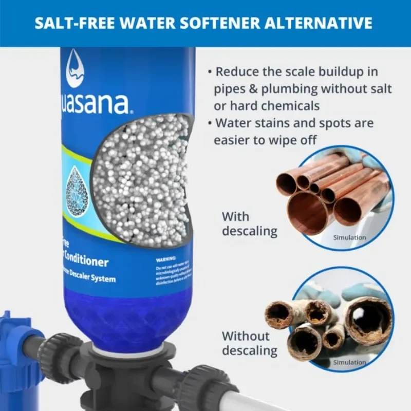 Aquasana Whole House Well Wasserfiltersystem UV-Reiniger Salzfreier Entkalker Kohlenstoff- und KDF-Medienfilter Sediment 97 % des Chlors