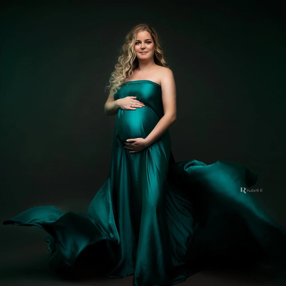 Maternity Dresses Photography Props Robes Photoshoot Background Cloth Bright Soft Satin Luster Fabric Studio Shooting Accessorie