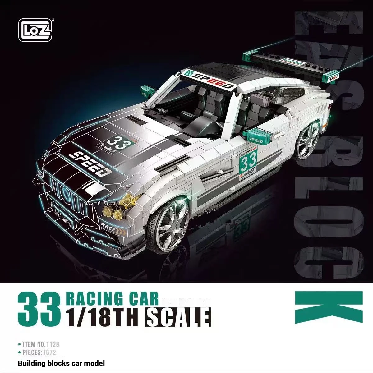 

LOZ building blocks car model educational toy desktop ornament, realistic car assembly toy, children's birthday toy gift.