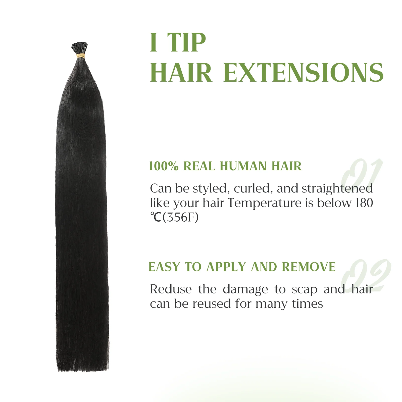 Powcign I تلميح ياكي مستقيم الانصهار الشعر التمديد ITip يدوية الكيراتين وصلات شعر مستقيمة 100% ريمي الشعر البشري 50 جرام/الحزمة