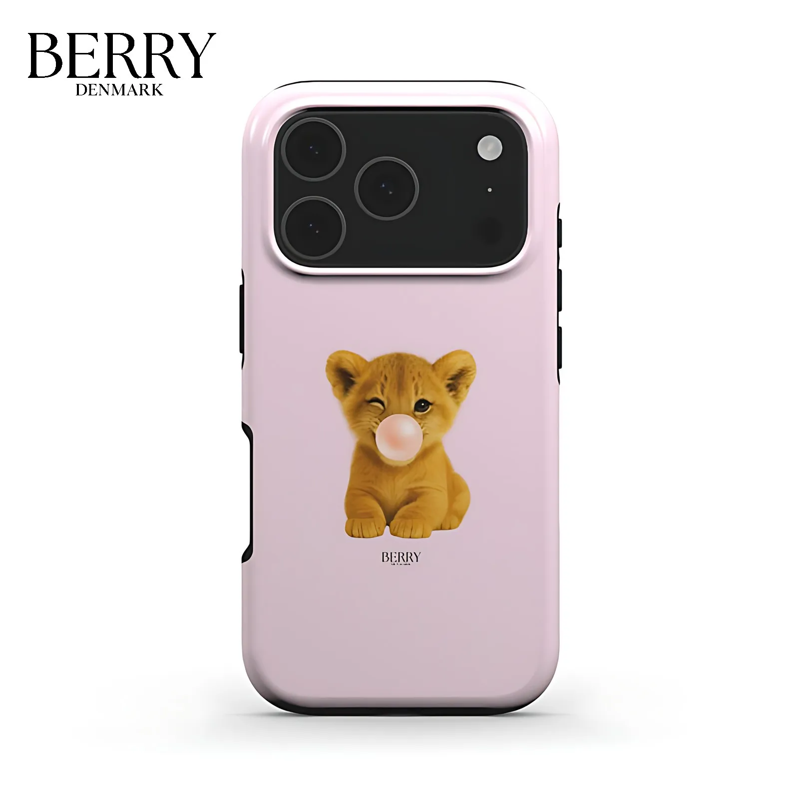 Pink Baby Lion BERRY Phone Case for Samsung Galaxy S20 S23 S24 S25 S26 FE Plus Ultra Edge 4G 5G Double-layer Back Cover