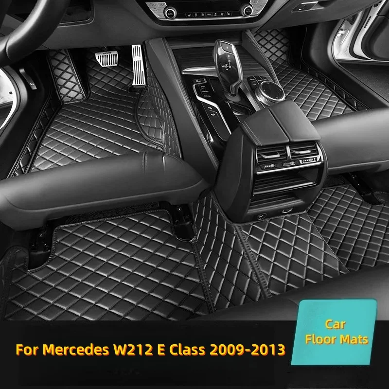 

Customized special vehicles Microfiber Leather Car Floor Mats For Mercedes W212 E Class 2009-2013 Interior Accessories Carpet