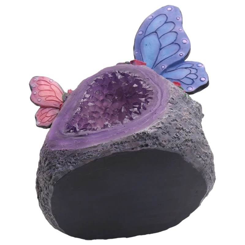 Butterfly Statues Resin Landscape Solar Light Garden Art Sculpture For Home Decor, Outdoor Decorations Ornament Figurine