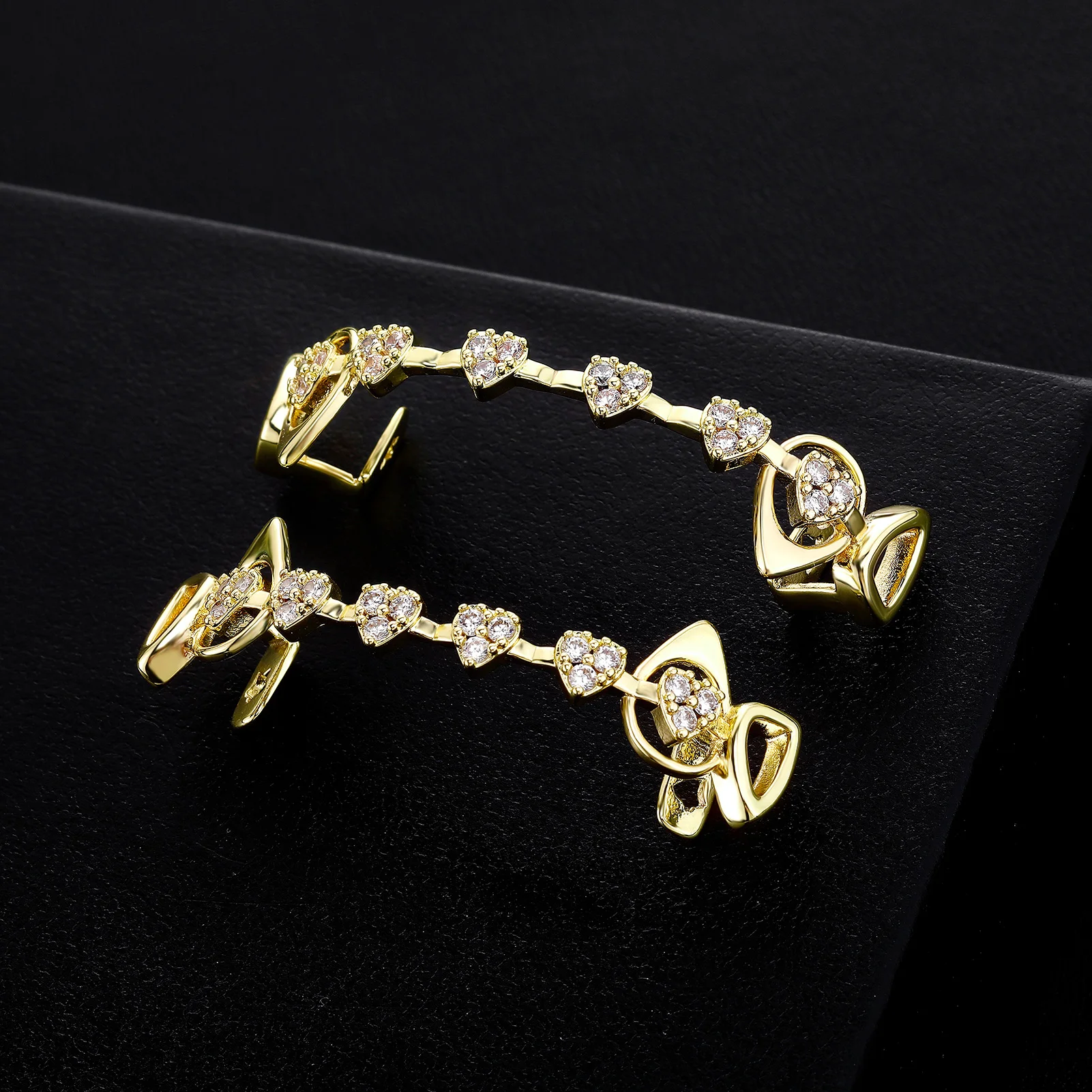 TOPGRILLZ  Hollow Heart Fang Grillz Set Micro Pave CZ Top Bottom Bar Lightweight Y2K Couple Grills Men Women - view 2