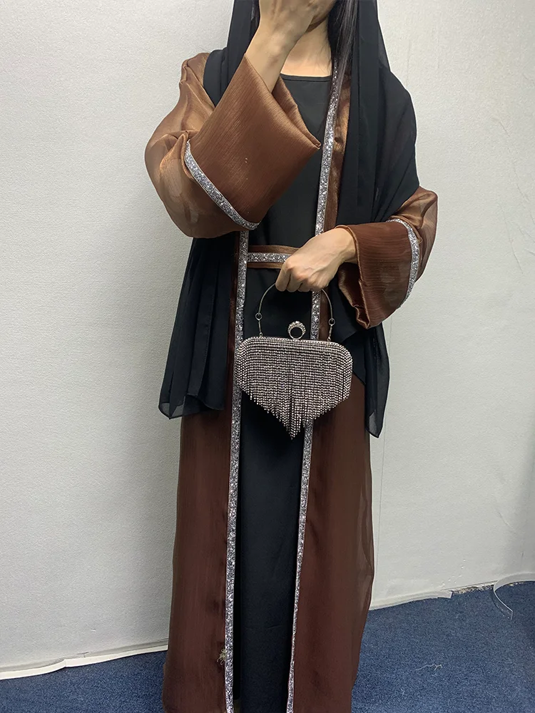 Дубай, Турция Abaya набор марокканский кафтан абайя Abaya набор украшенное свадебное платье включает внутреннее женское платье пояс черный шарф 