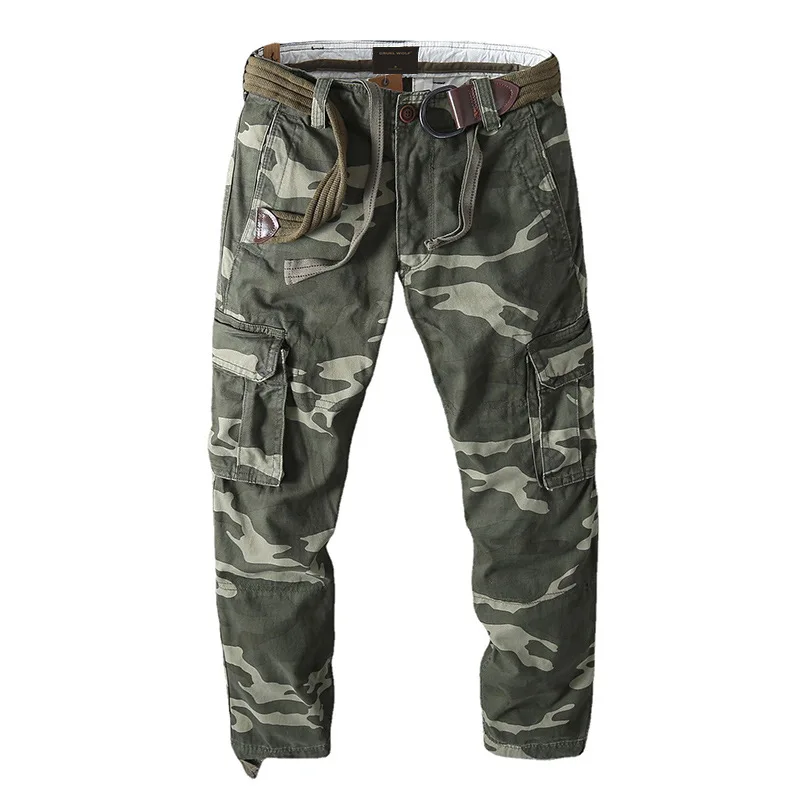 Overalls Men's Casual Pants Fashion Camouflage Sports Trend Cotton Pants Men Clothing Straight Trousers With Belt