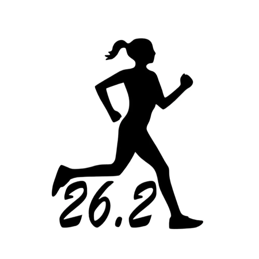 Car decoration stickers  NEW RUNNER 26.2 VINYL DECAL STICKER CAR WINDOW BUMPER GIRL RUNNING FULL-MARATHON RUN 20CM PVCKK