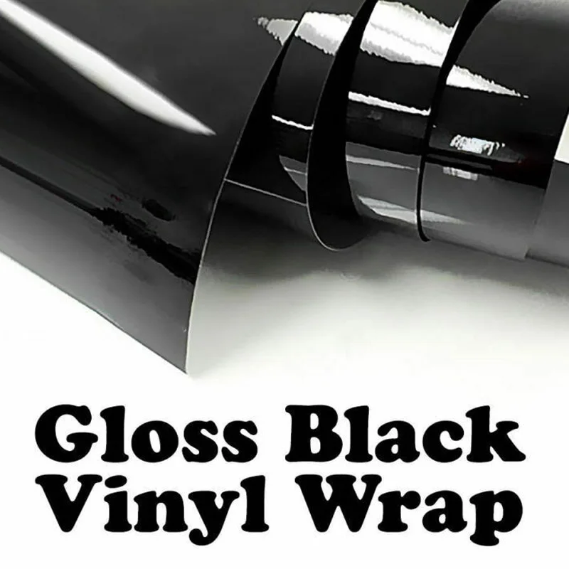 152x20Cm Glossy Black Vinyl Wrap Film Car Sticker Decal Self Adhesive Sticker Air Bubble Free Car Body Sticker Wrapping Foil 