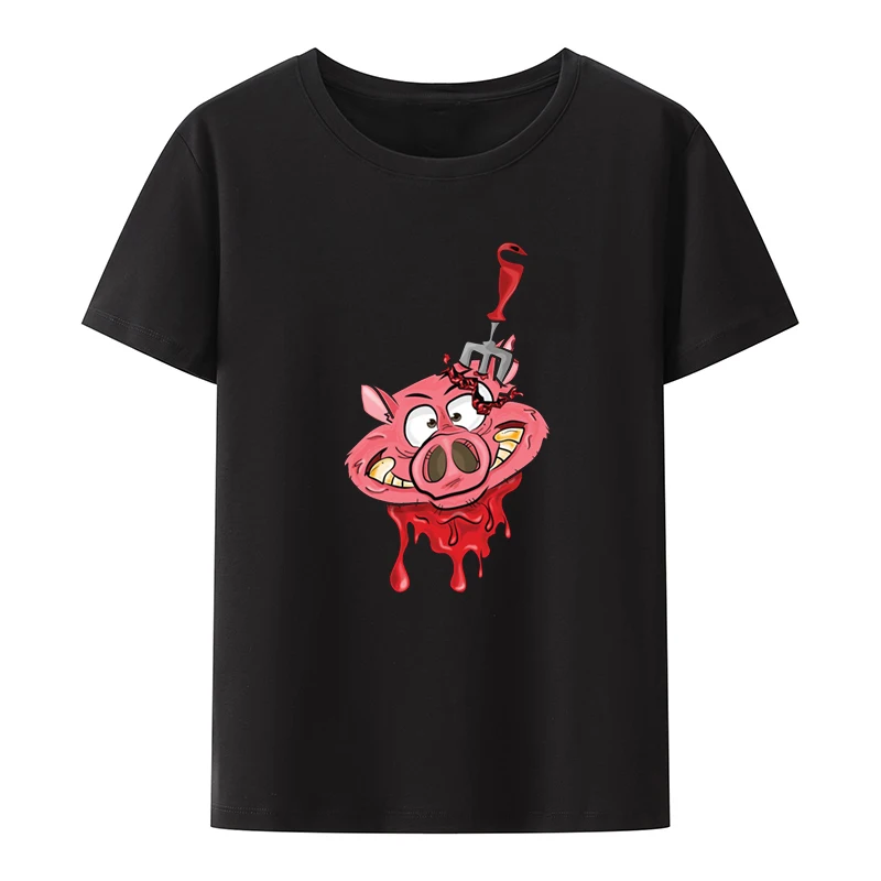 Hog Hunter Graphic T-shirt Funny Top Tee Xxx Koszulki Women's T-shirts Comics Female Clothing Loose Short-sleev Poleras Mujer