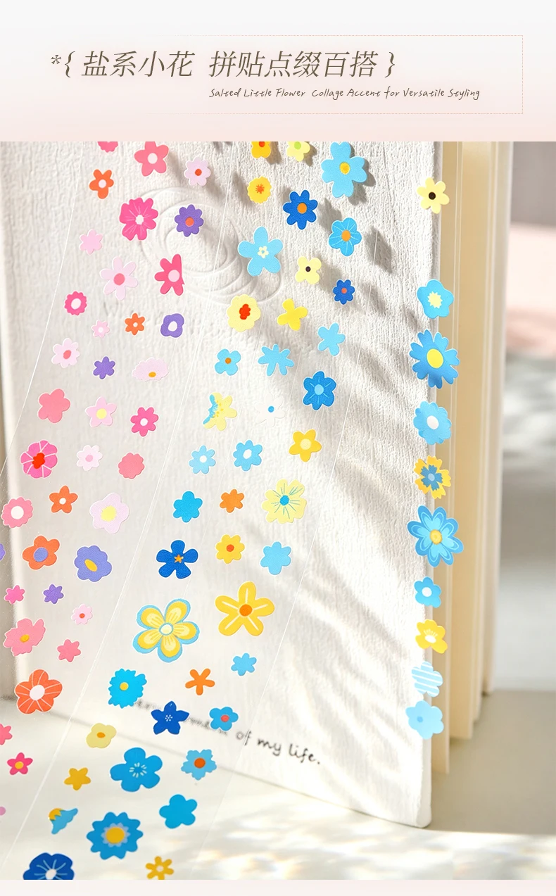 1–4 Rollen Washi-Tapes mit minimalistischem Blumenmotiv, Scrapbooking-Aufkleber, Material, perfekt für Journaling, DIY-Scrapbooking-Zubehör – Detail 3