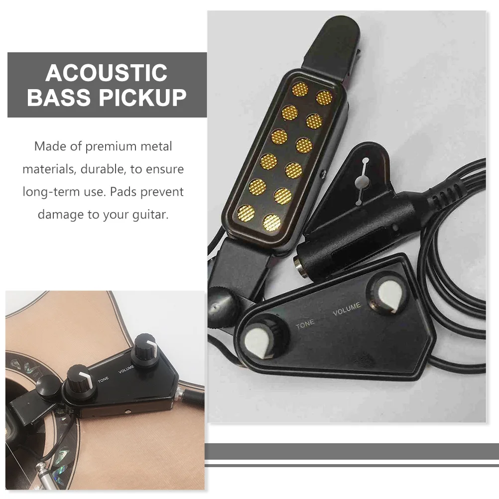 

Acoustic Guitar Pickup Sound Hole Transducer Durable Metal Reliable Accessory Low Noise Sensitivity Electric Bass