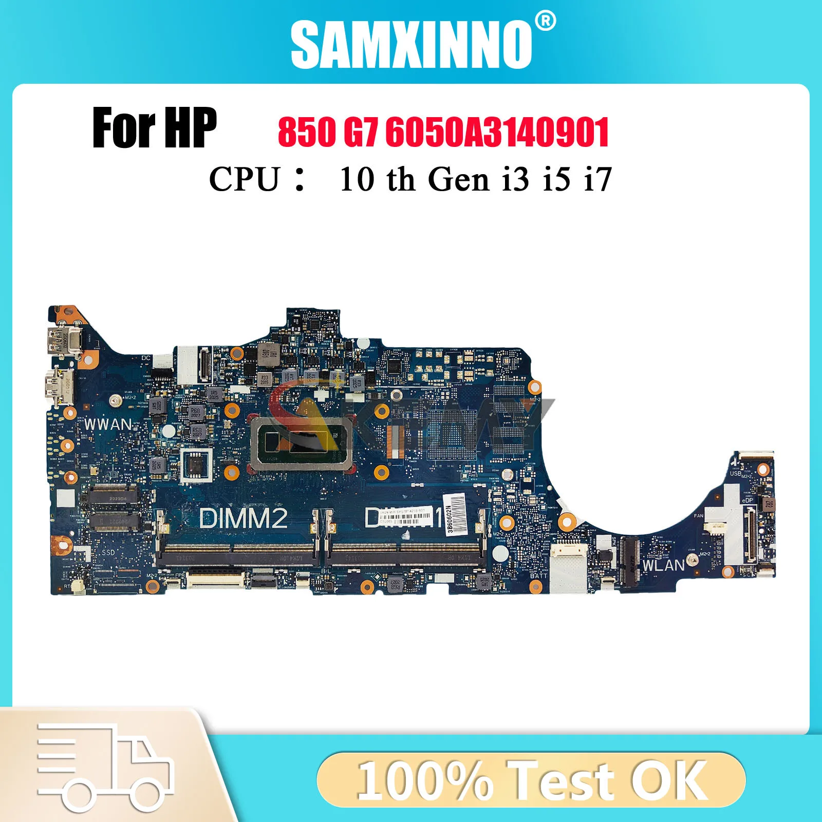 

6050A3140901 для ноутбука HP EliteBook 850 G7, материнская плата M05248-601 M05246-601 с процессором i5 i7 10-го поколения DDR4, 100% полностью протестировано