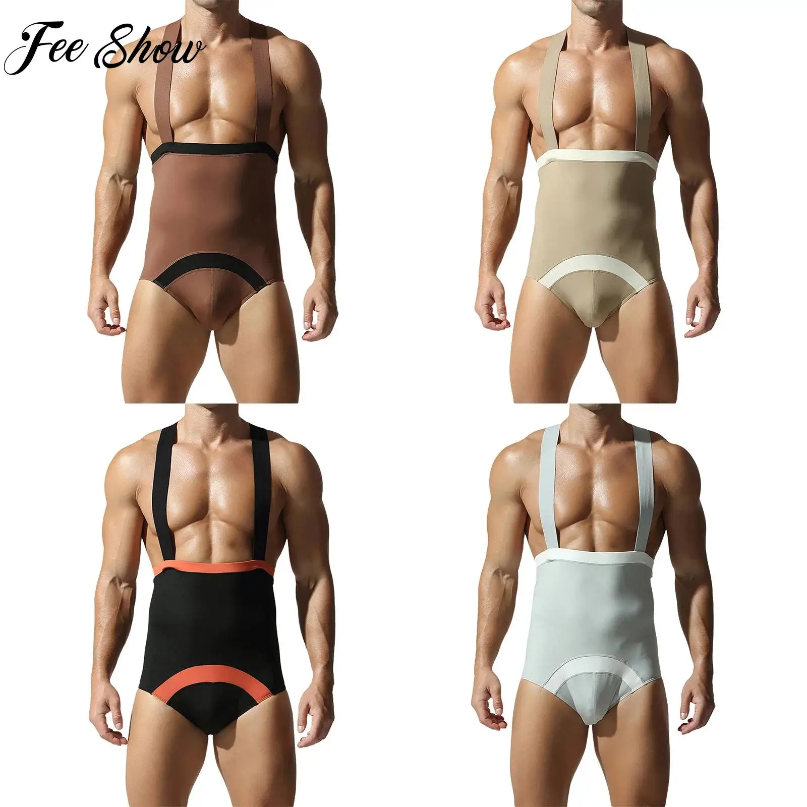 

Mens Workout Clothes Y-Back Wrestling Singlet Bodysuit Wide Shoulder Straps Leotard for Sports Gym Fitness Bodybuilding Daily