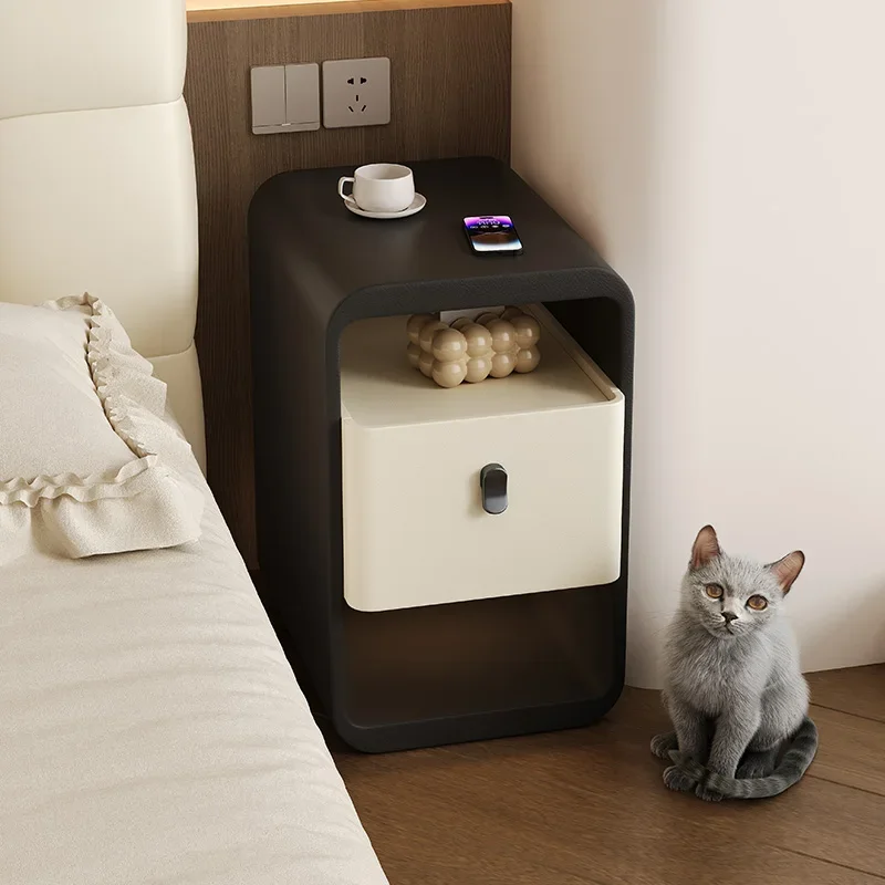 %#l Spaces Design Night Table Aesthetic Small Elegant Unique Bedside Cabinet Narrow Comodini Camera Da Letto Bedroom Furniture