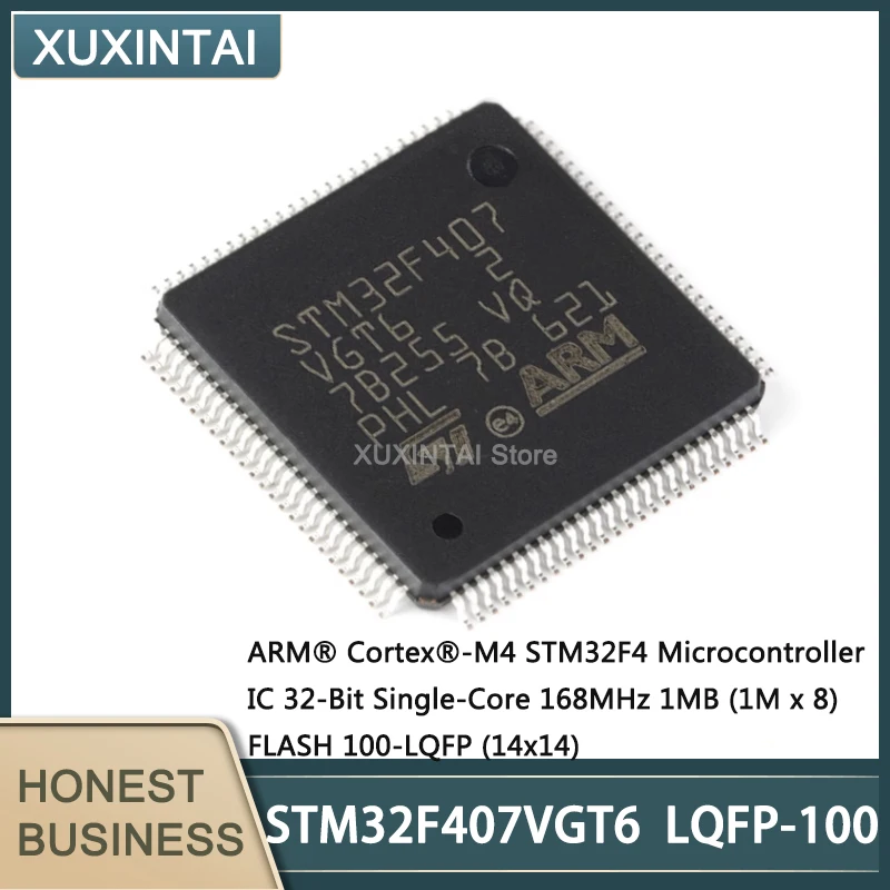 5Pcs/lot New Original STM32F407VET6  STM32F407VGT6 LQFP-100 MCU Microcontroller IC 32-Bit 168MHz 512KB (512K x 8) FLASH